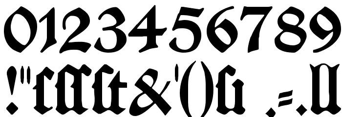 ManuskriptGotisch フォント その他の文字
