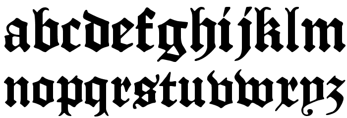 ManuskriptGotisch フォント 小文字