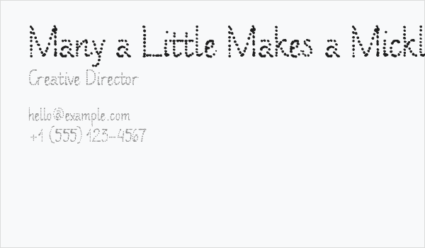 Many a Little Makes a Mickle Demo Business Card