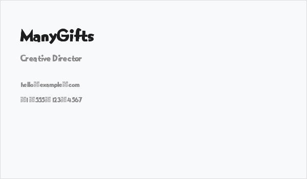 ManyGifts Business Card