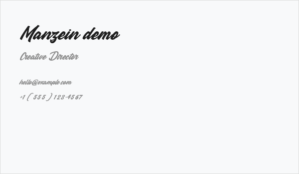 Manzein demo Business Card