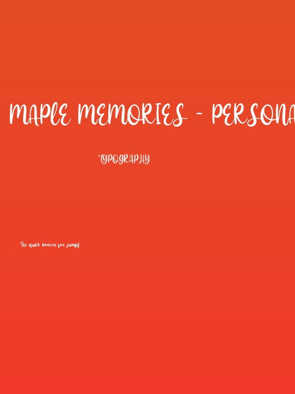 Maple Memories - Personal Use Poster