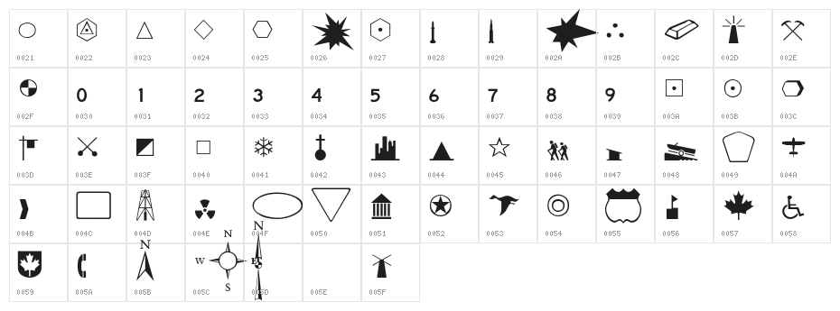 Mapmaker Thin Character Map
