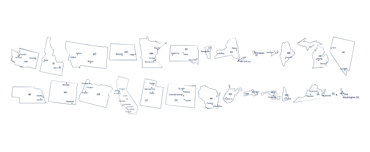 Maps of USA Uppercase