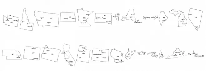 Maps of USA 字体 大写