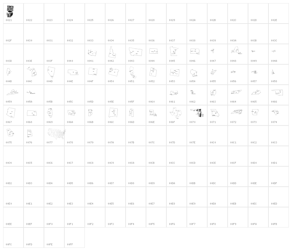 Maps of USA Character Map