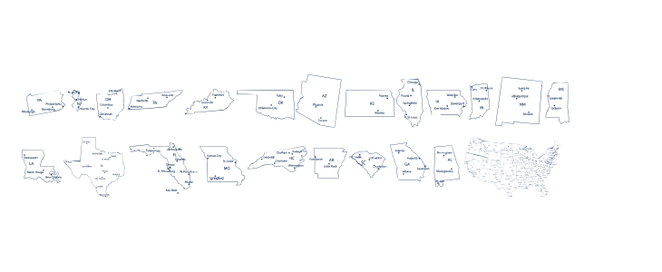 Maps of USA Lowercase