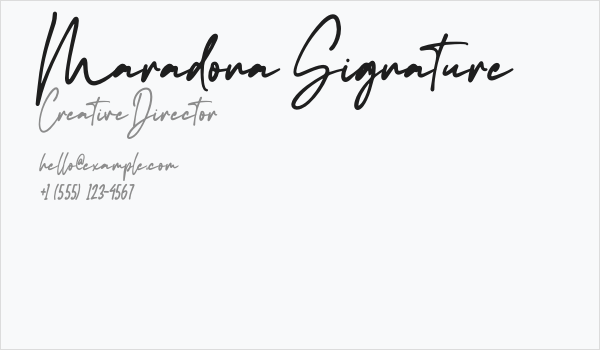 Maradona Signature Business Card