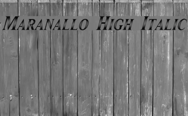 Maranallo High Italic Fonte examples