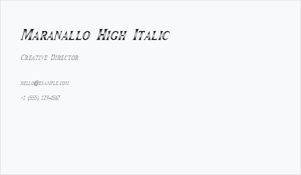Maranallo High Italic Business Card