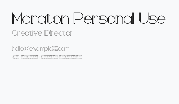 Maraton Personal Use Business Card