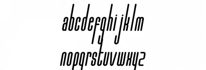 Marbellya Bold Condensed Italic Caratteri MINUSCOLO