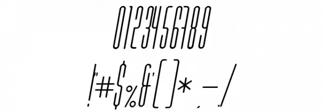 Marbellya Condensed Italic Font OTHER CHARS