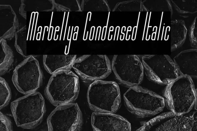 Marbellya Condensed Italic Font examples
