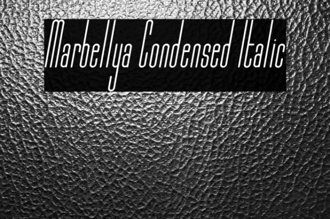 Marbellya Condensed Italic Font examples