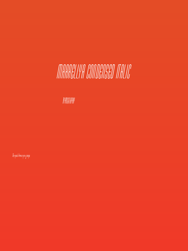 Marbellya Condensed Italic Poster