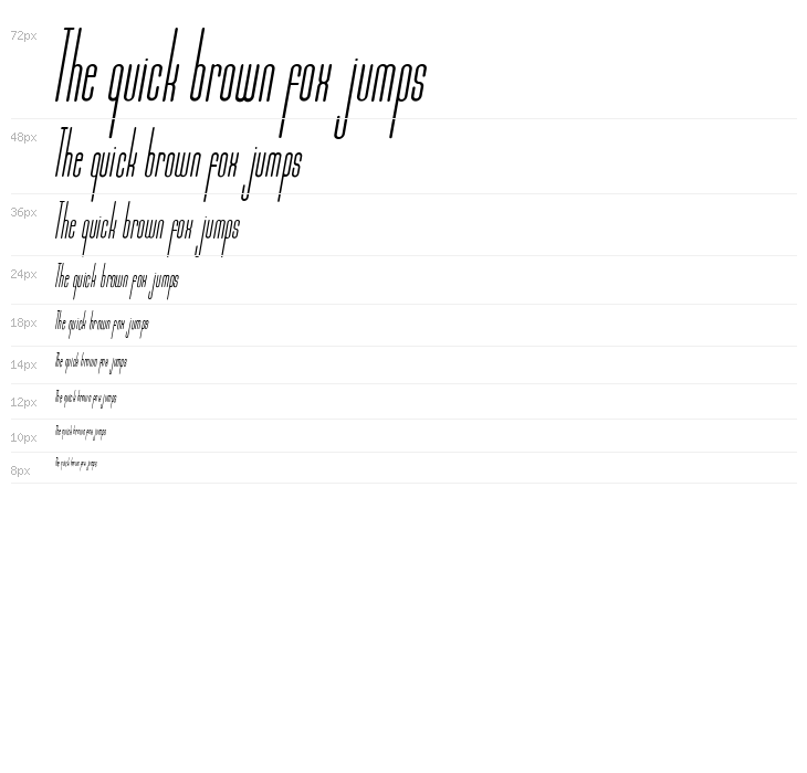 Marbellya Condensed Italic Waterfall