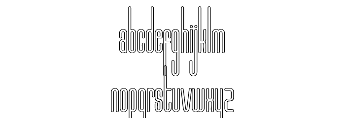 Marbellya Condensed Outline Font LOWERCASE