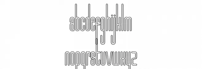 Marbellya Condensed Outline Caratteri MINUSCOLO