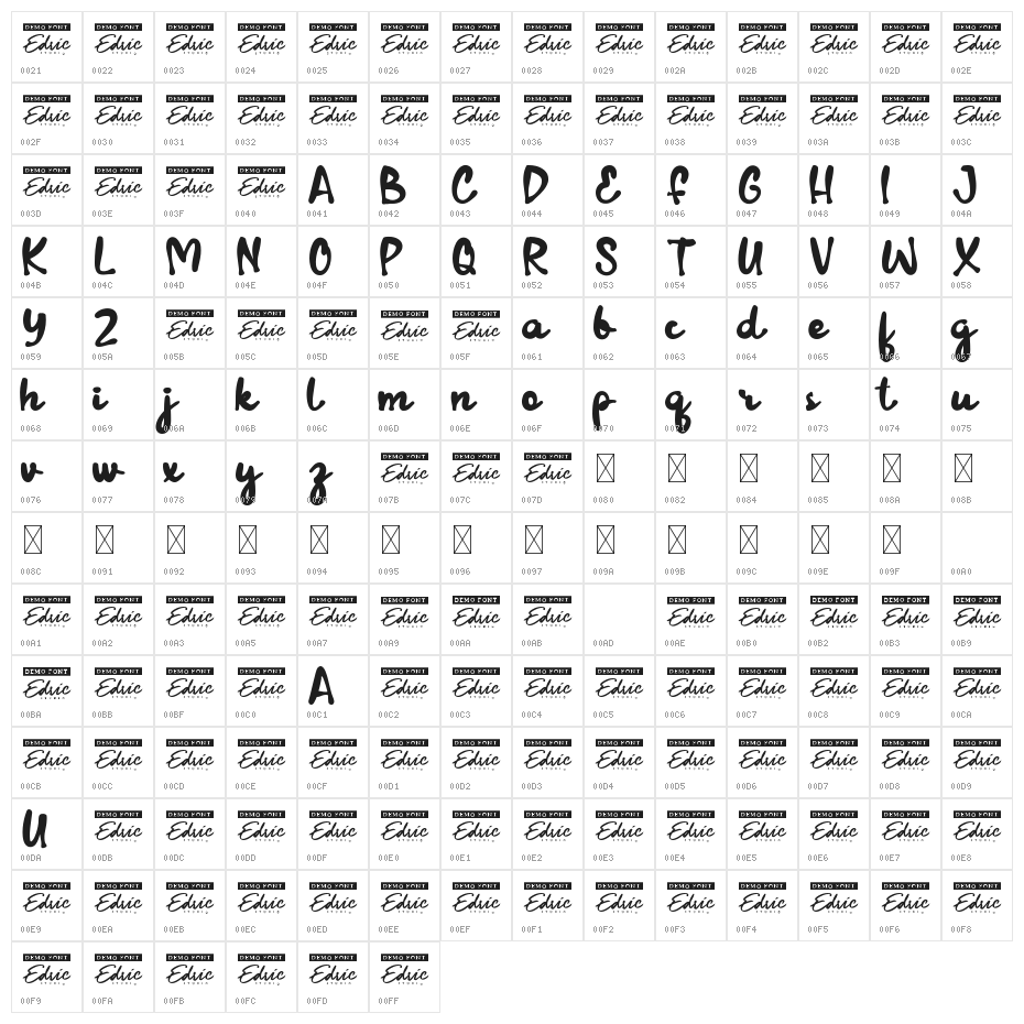 Marble Crimson Demo Character Map