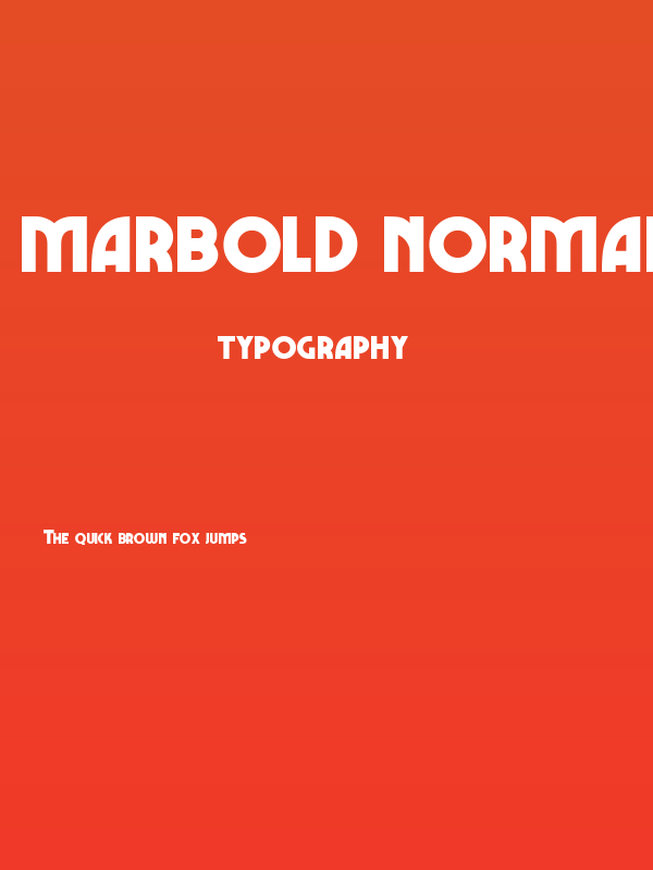 Marbold Normal Poster