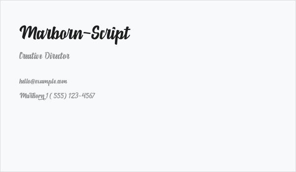 Marborn-Script Business Card