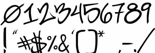 Marc Digital Graffiti Regular Font OTHER CHARS