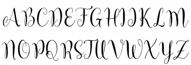 Marcellina Script Шрифта ВЕРХНИЙ