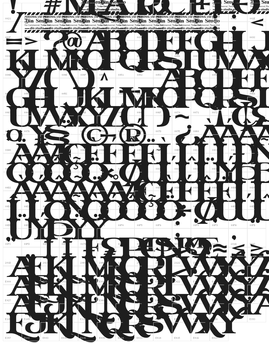 Marcelo Personal Use Character Map