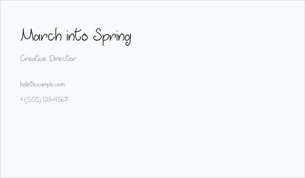 March into Spring Business Card