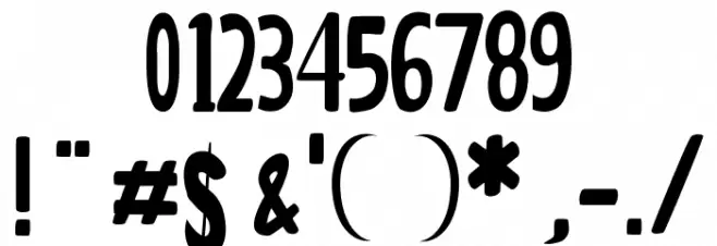 March Font OTHER CHARS