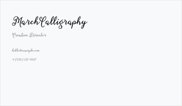 MarchCalligraphy Business Card