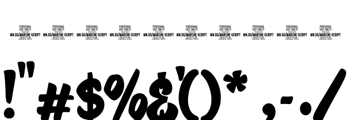 Marche Script PERSONAL USE Regular Font OTHER CHARS
