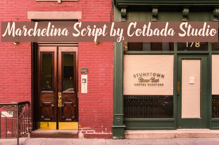 Marchelina Script by Cotbada Studio Fuentes examples