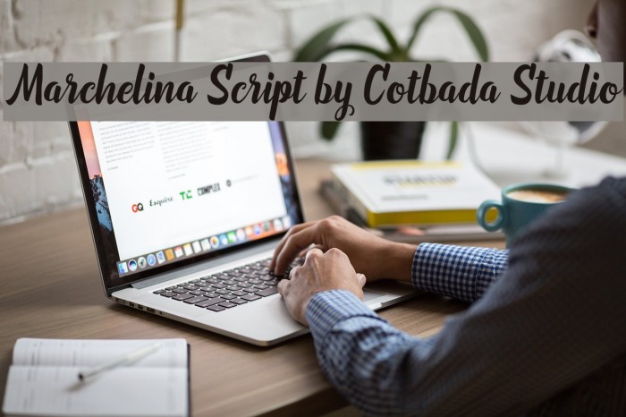 Marchelina Script by Cotbada Studio Fuentes examples