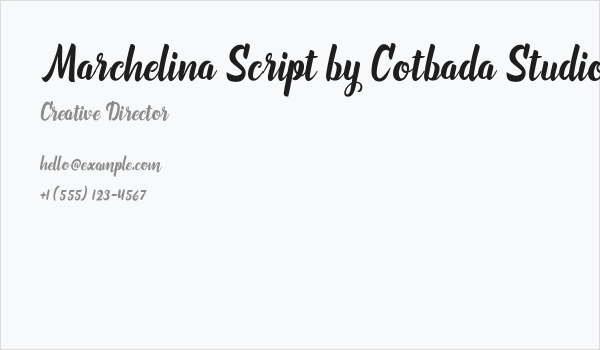 Marchelina Script by Cotbada Studio Business Card