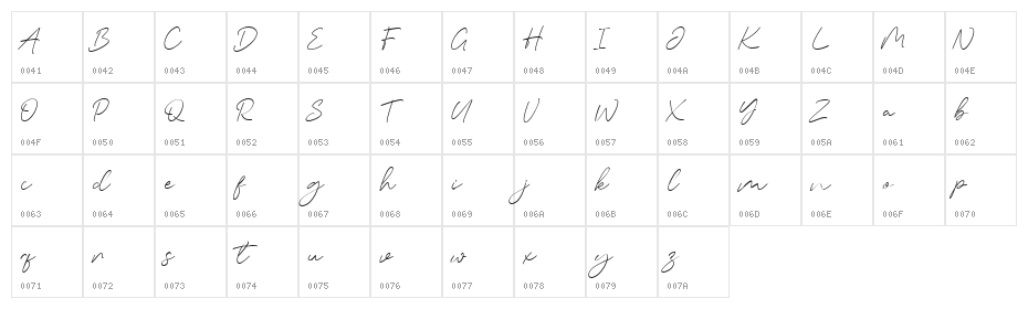 Marchey Signature Light Character Map