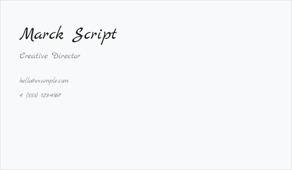 Marck Script Business Card
