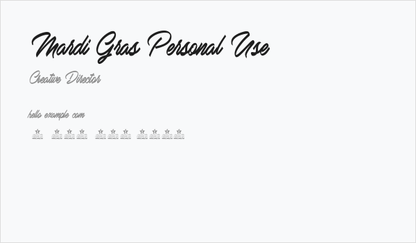 Mardi Gras Personal Use Business Card