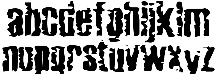 Mardi Gross Drunktype Font LOWERCASE