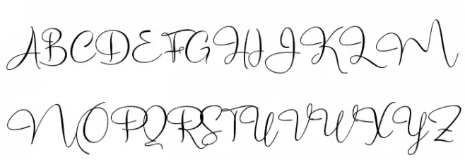 Marellia Script फ़ॉन्ट अपरकेस