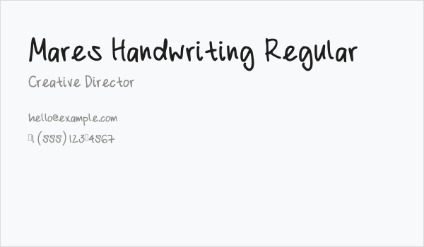 Mares Handwriting Regular Business Card