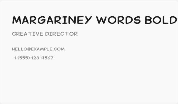 Margariney Words Bold Business Card