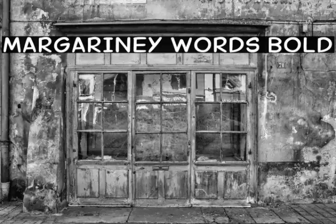Margariney Words Bold Font examples