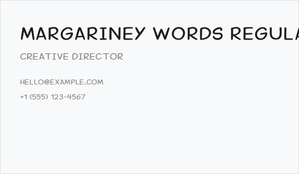 Margariney Words Regular Business Card