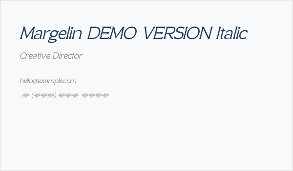 Margelin DEMO VERSION Italic Business Card