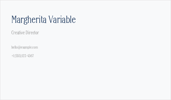 Margherita Variable Business Card