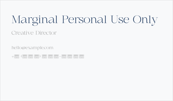 Marginal Personal Use Only Business Card