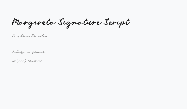 Margireta Signature Script Business Card