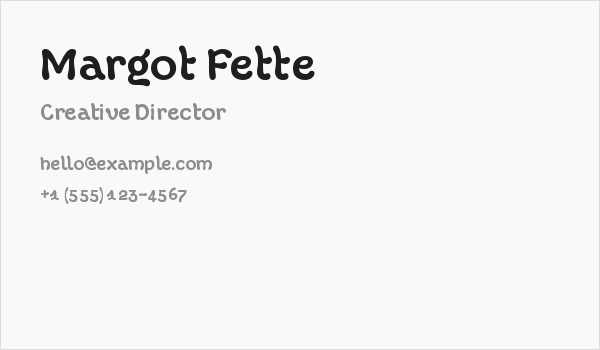 Margot Fette Business Card